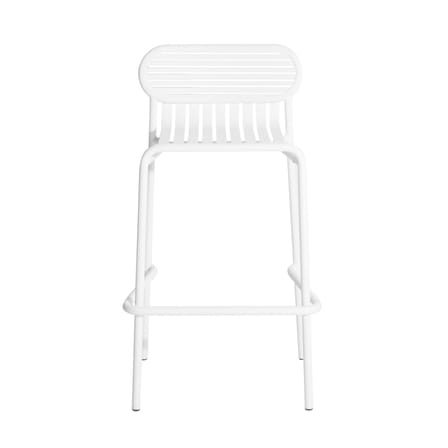 Tabouret de bar Week-End métal blanc / Aluminium - H 80 cm - Petite Friture