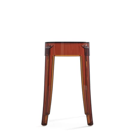 Tabouret empilable Charles Ghost plastique orange marron / H 46 cm - Polycarbonate - Kartell