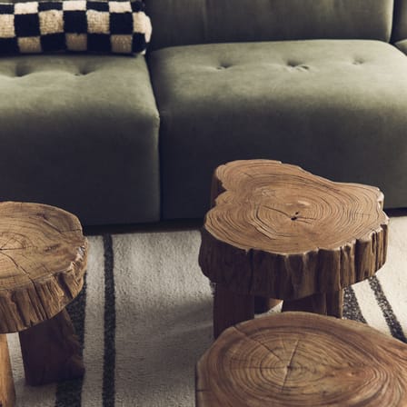 Tabouret Log bois naturel / Ø 46 x H 37 cm - HK LIVING