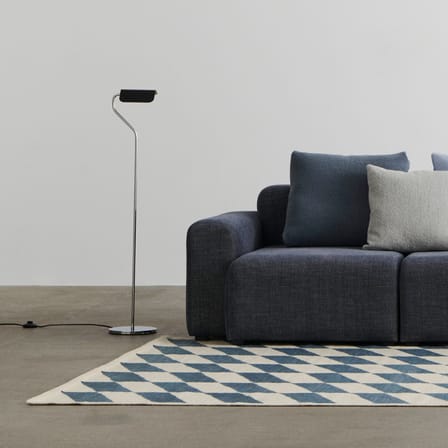 Apex Floor lamp metal blue / Adjustable small reading lamp - H 110 cm - Hay