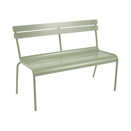Banc avec dossier Luxembourg métal vert / 3 places - L 118 cm - Fermob