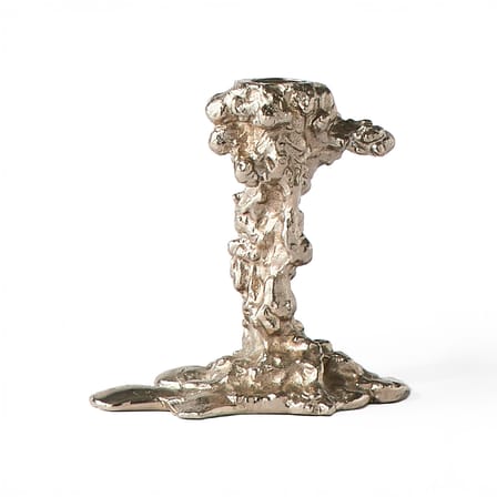 Bougeoir Drip Small métal argent / H 14 cm - Pols Potten