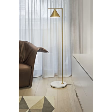 Lampada a stelo Captain Flint Indoor marmo oro metallo LED / H 154 cm - Orientabile - Base marmo - Flos