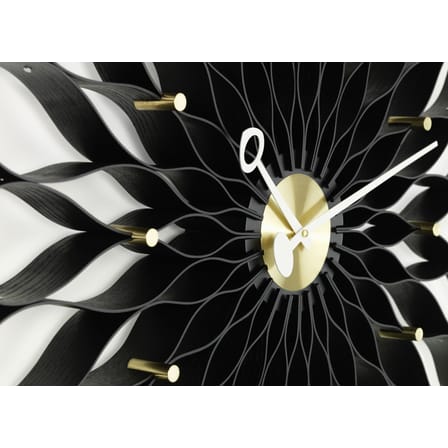 Sunflower Clock Clock wood black / By George Nelson, 1948-1960 / Ø 75 cm - Vitra