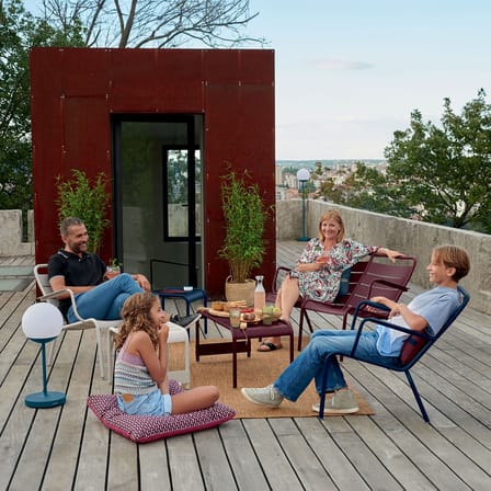 Fauteuil bas Luxembourg métal marron / Dossier incliné - Fermob