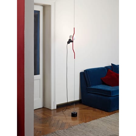 Lampadaire Parentesi métal noir / Branchement secteur - Réédition 1971 - Flos
