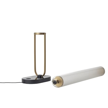 Lampe de table Frechin LED verre blanc / H 65 cm - marbre - DCW éditions