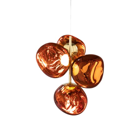 Melt Chandelier Mini Pendant plastic material copper / LED - Ø 54 x H 63 cm / Metallised polycarbonate (color change) - Tom Dixon