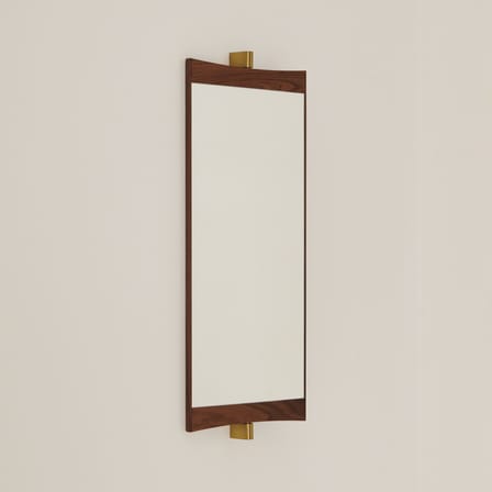 Miroir mural Vanity 1 bois naturel / L 28 x H 73,8 cm - Pivotant - Gubi