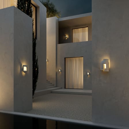 Outdoor-Wandleuchte Soul Story 1 LED - Outdoor stein weiß / Beton - DCW éditions