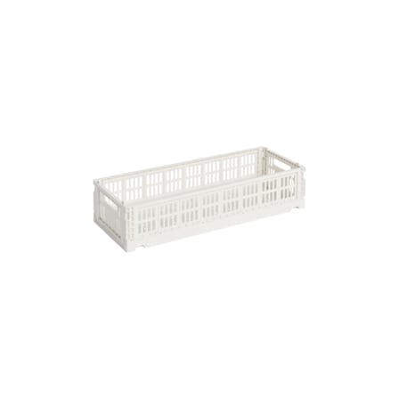 Panier Colour Crate MINI plastique blanc Oblong / 13 cm x 34.5 cm - Hay