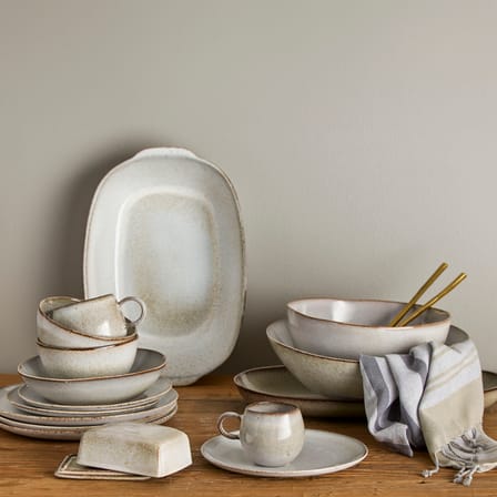 Set vaisselle Sandrine céramique beige / 4 personnes - Bloomingville