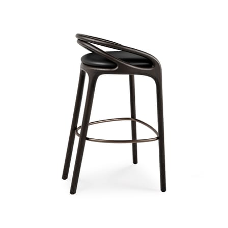 Sgabello alto Aleta INDOOR pelle nero / H 78,5 cm - MORPHO