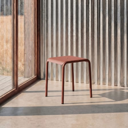 Tabouret Panorama métal rouge - TIPTOE