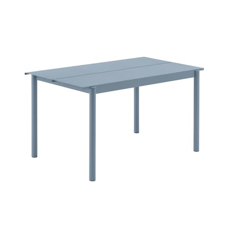 Tavolo rettangolare Linear metallo blu / Acciaio - 140 x 75 cm - Muuto
