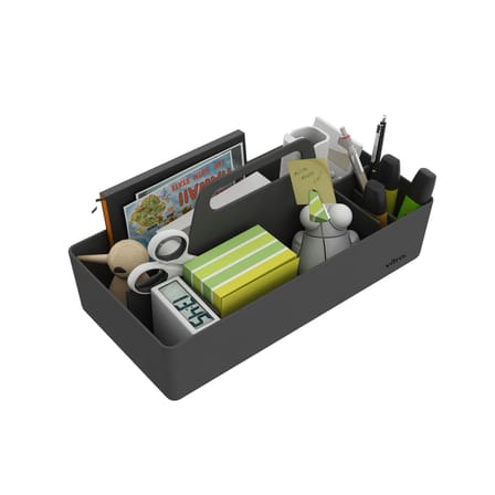 Bac de rangement Toolbox RE plastique noir / Recyclé - 32 x 16 cm / Arik Levy, 2010 - Vitra
