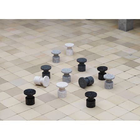 Sgabello Bit materiale plastico bianco / Tavolo d'appoggio - Plastica 100% riciclata / Ø 36 cm - Normann Copenhagen