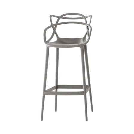 Chaise de bar Masters gris / H 75 cm - Kartell