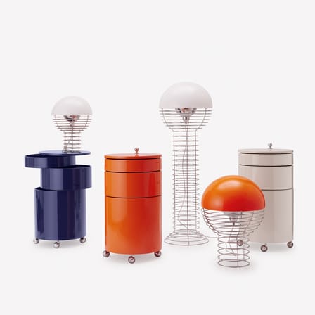 Chariot Barboy bois bleu / Verner Panton, 1963 - Verpan