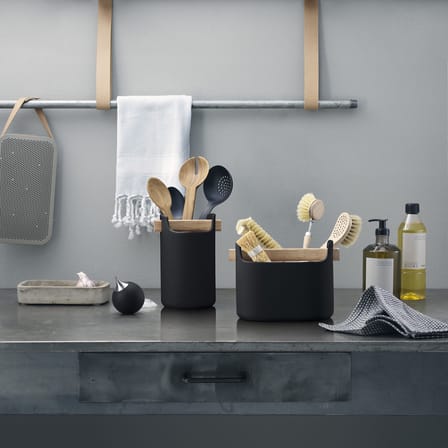Distributeur de savon  plastique noir / Poire souple - Eva Trio