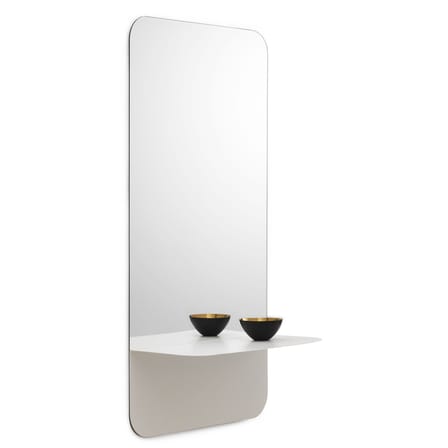 Specchio murale Horizon   Vertical metallo vetro bianco / Mensola - L 40 x H 80 cm - Normann Copenhagen