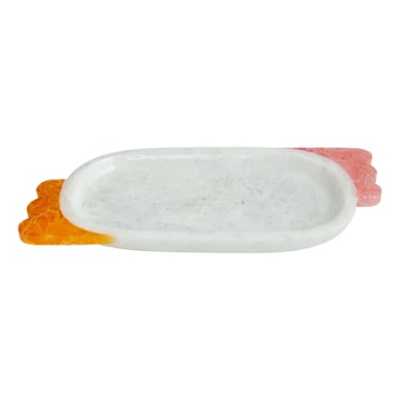 Plateau Mustique Scallop blanc / Vide-poches - 42 x 21 cm / Acrylique - Jonathan Adler