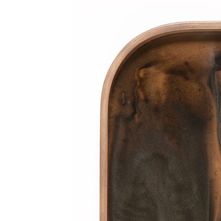 Plateau Organic verre marron / 42 x 24 cm - peint main - Ethnicraft
