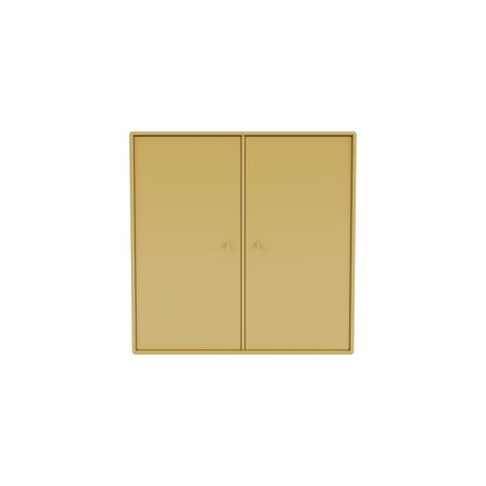 Rangement mural Cover Cabinet bois jaune / L 69.6 x P 30 x H 69,6 cm - 2 portes - MONTANA