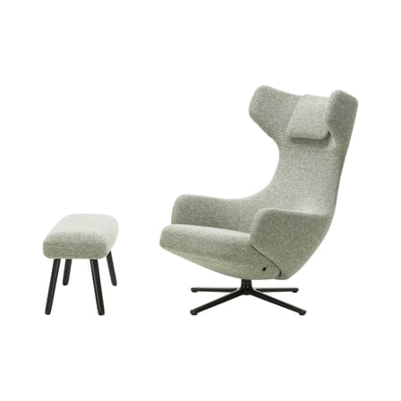 Set fauteuil & repose-pieds Grand Repos & Panchina tissu vert / Pivotant & inclinable - Vitra