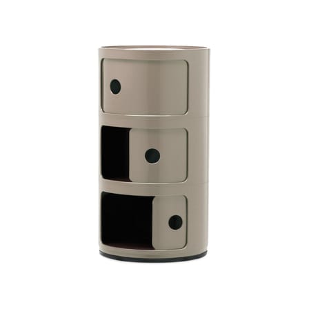 Componibili Storage plastic material grey (1968) / 3 drawers - H 58 cm - Kartell