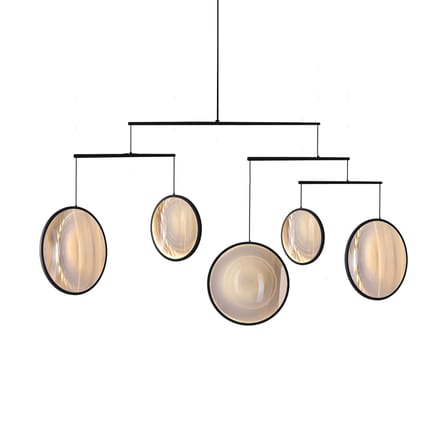 Suspension Focus X5 noir / LED - L 160 x H 131 cm - DCW éditions