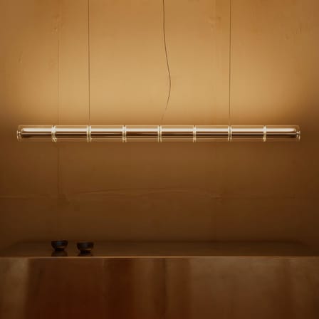 Suspension Luce Cilindrica S1 verre transparent / L 167 cm - Flos