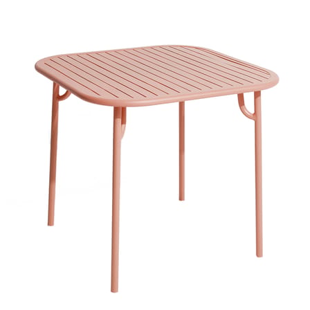 Table carrée Week-End métal rose / 85 x 85 cm - Aluminium - Petite Friture