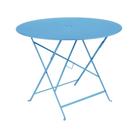 Table pliante Bistro métal bleu / Ø 96 cm - 5 personnes / Trou parasol - Fermob