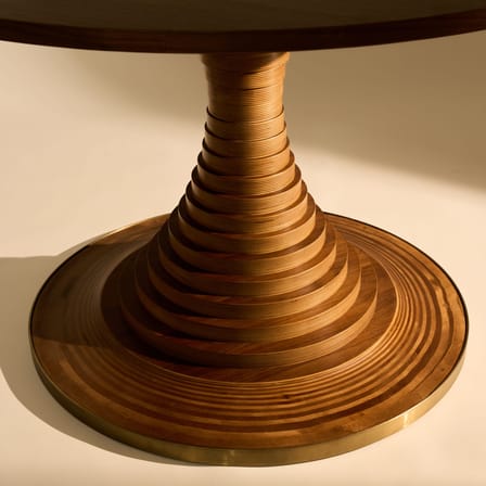 Table ronde Tavolo a Dischi bois marron / Ø 150 cm - Réédition 1963 - Gubi