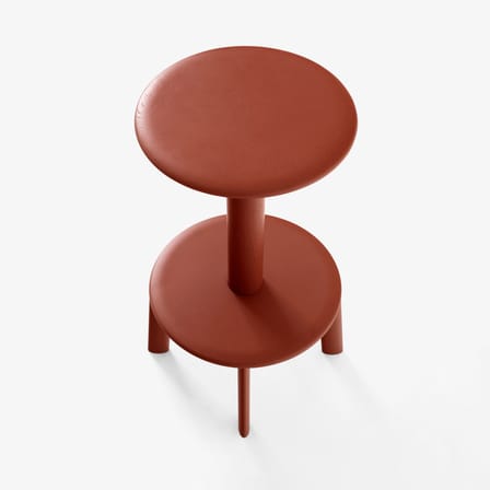 Tabouret haut pivotant Massif AV39 bois rouge / H 65 cm - &tradition