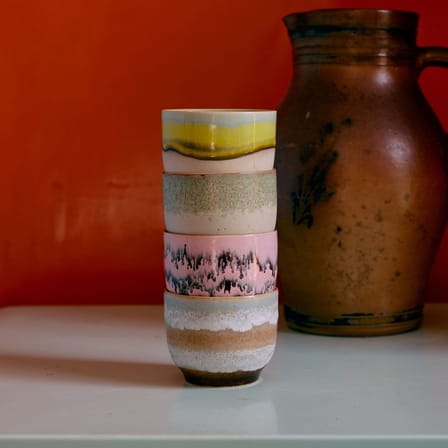 Set de 4 tasses à espresso 70s ceramics / 25 cl - HK LIVING