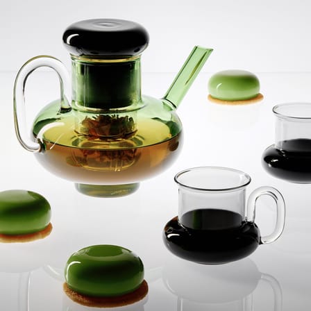 Bump Teacup glass black / Set of 2 - Blown glass - Tom Dixon