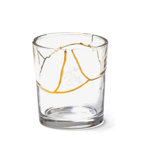 Verre Kintsugi n°3 verre transparent or / Verre & or fin - Seletti