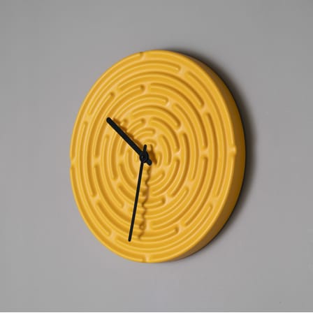 Minos Wall clock ceramic yellow / Ceramic - Ø 42 cm - raawii
