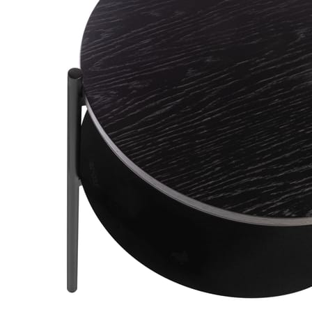 Tu Bedside table wood black / Ø 40 x H 52.5 cm - NOO.MA