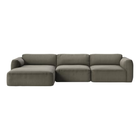 Canapé d'angle Develius E tissu vert / 4 places - L 309 cm / Dormeuse gauche - &tradition