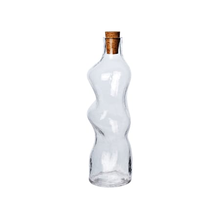 Carafe Dimple verre transparent / Bouchon liège - 1,02 L - Ferm Living