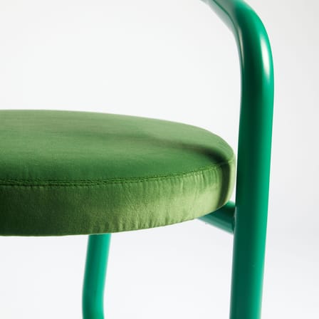 Chaise rembourrée Consul métal vert / Assise velours - Exclusivité - Axel Chay