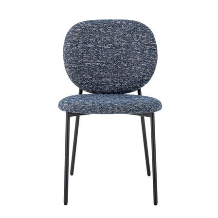 Chaise rembourrée Percey tissu bleu - Bloomingville