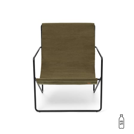 Fauteuil Desert tissu vert / Structure noire - Bouteilles plastique recyclées - Ferm Living