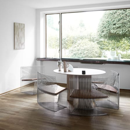 Fauteuil Pantonova Convex métal argent / Verner Panton, 1971 - MONTANA