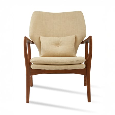 Fauteuil rembourré Peggy tissu beige - POLSPOTTEN