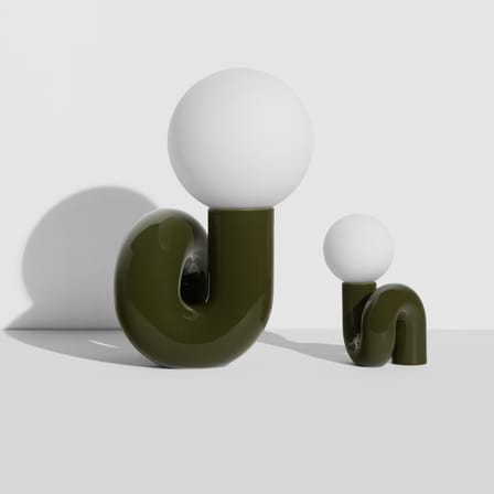 Lampe de table Neotenic Petite céramique vert / L 18 x H 26 cm - Petite Friture