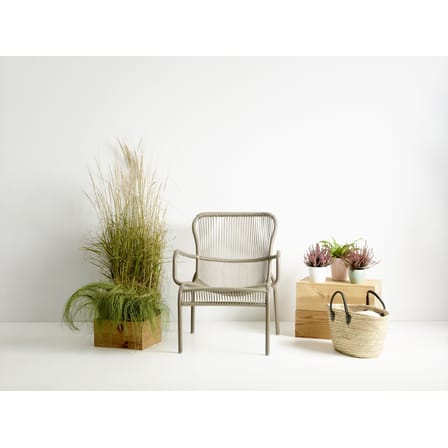 Lounge-Sessel stapelbar Loop Lounge textil kunstfaser beige / Stapelbar - Bespannung handgeflochtenes Polyethylen - Vincent Sheppard